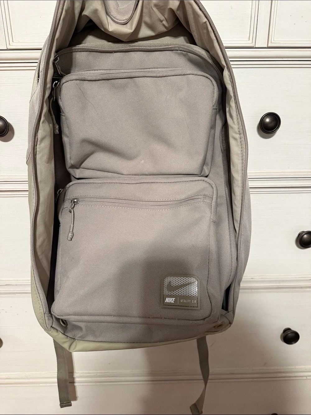 Nike Men's Backpack - Light Beige Canvas Utility Pack